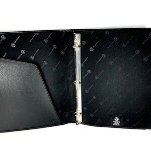 Avenues Vintage-Style Black Faux Leather 3-Ring Binder – Classic Office Organiza